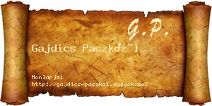Gajdics Paszkál névjegykártya
